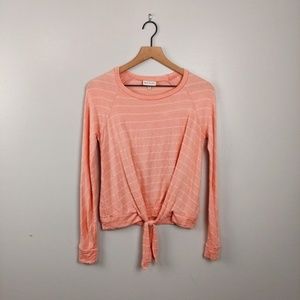 Belle Du Jour – Soft Pink Tie Front Top – Size Extra Small